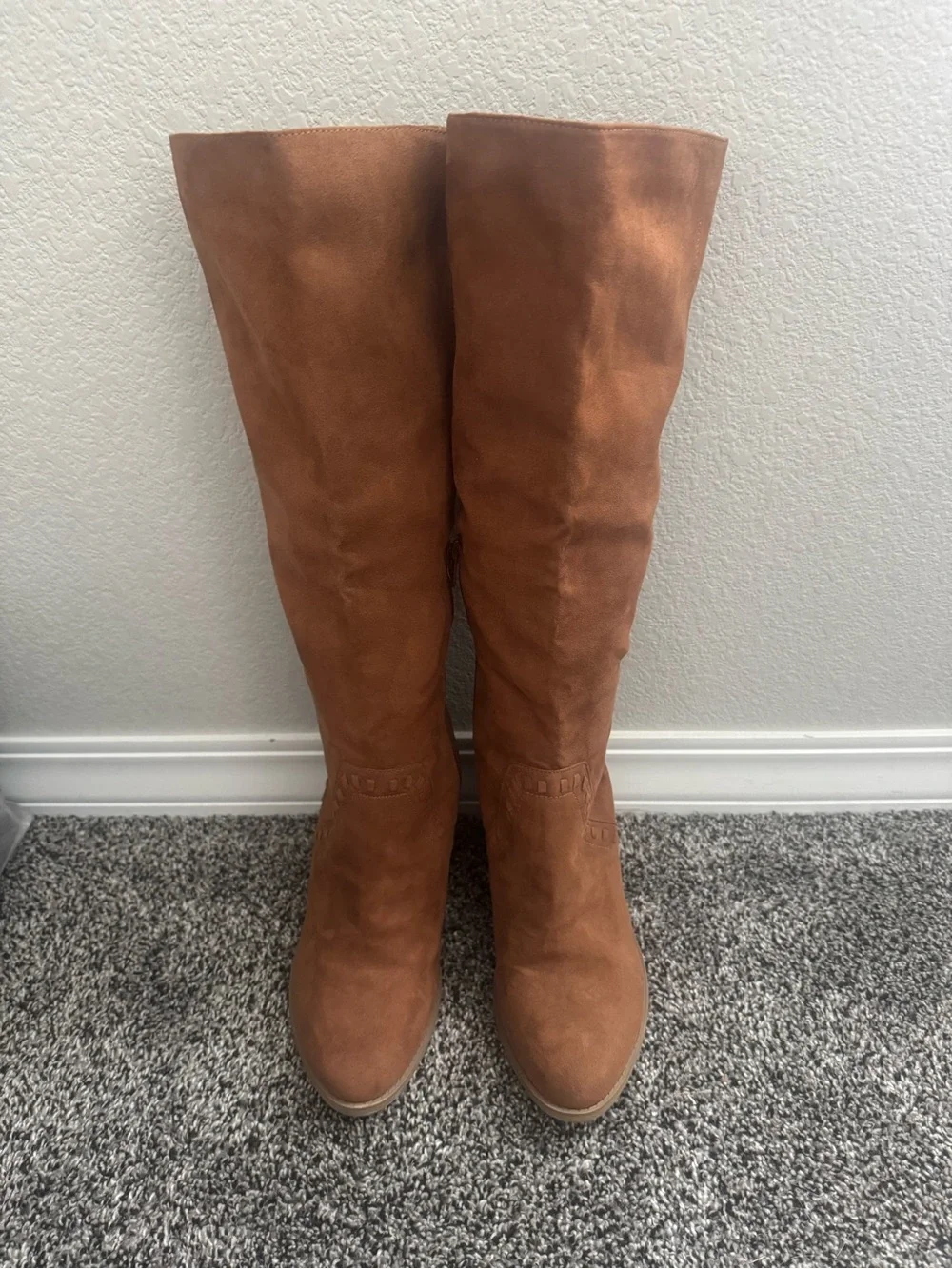 Women's Tall Brown Suede Knee-High Boots